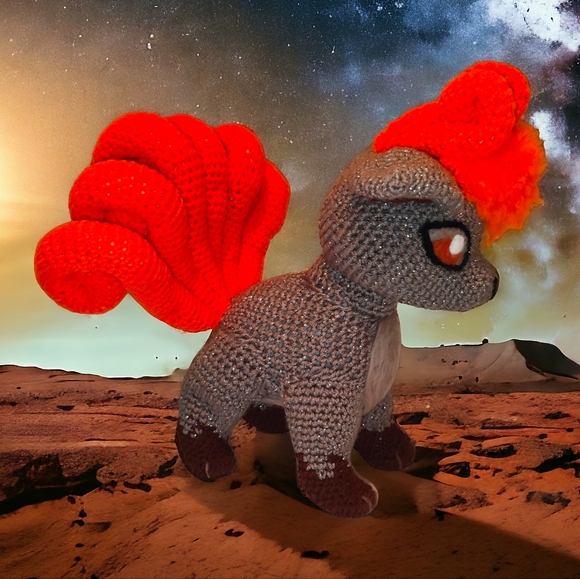 Handmade Crochet Amigurumi Pokemon Kanto Vulpix Stuffed Animal Toy - Picture 14 of 14